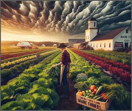 Agriculture in Maine: Overcoming Obstacles and Looking Forward" - This title provides a broader perspective on the state's agriculture, focusing on the farmers' resilience in overcoming obstacles while keeping an eye on the future.