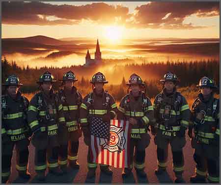 Local Heroes: Maine Firefighters on the Frontline Against Cancer": Emphasizes the bravery of local firefighters in the fight against cancer.